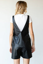 Load image into Gallery viewer, Faux Leather V Neck Romper
