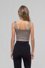 Load image into Gallery viewer, Striped Square Neck Sleeveless Crop Top

