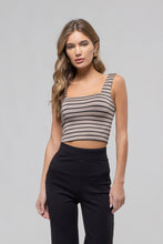 Load image into Gallery viewer, Striped Square Neck Sleeveless Crop Top

