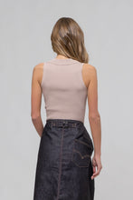Load image into Gallery viewer, Collared Sleeveless Sweater Crop Top
