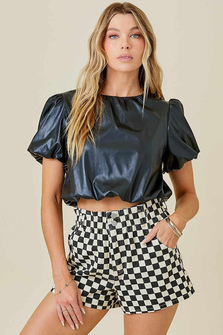 Bubble Sleeve and Hem Top