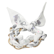 Load image into Gallery viewer, Metal Interlocking Ring Fabric Bandana Scarf Adjustable Bracelet
