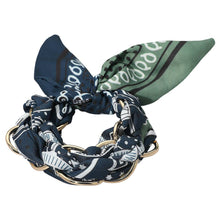 Load image into Gallery viewer, Metal Interlocking Ring Fabric Bandana Scarf Adjustable Bracelet
