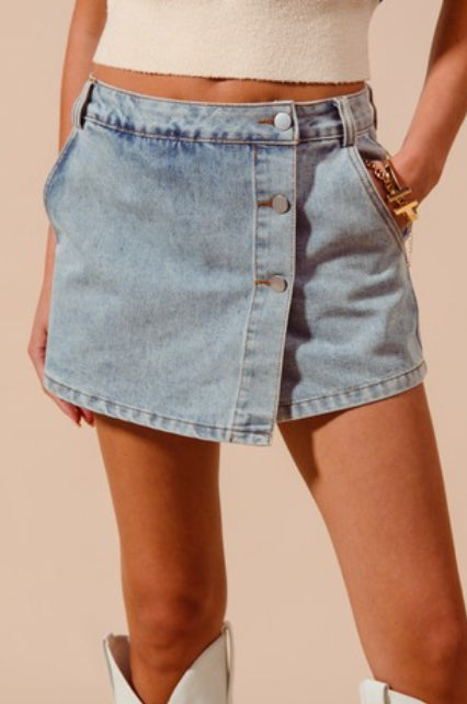 Light Denim Skort