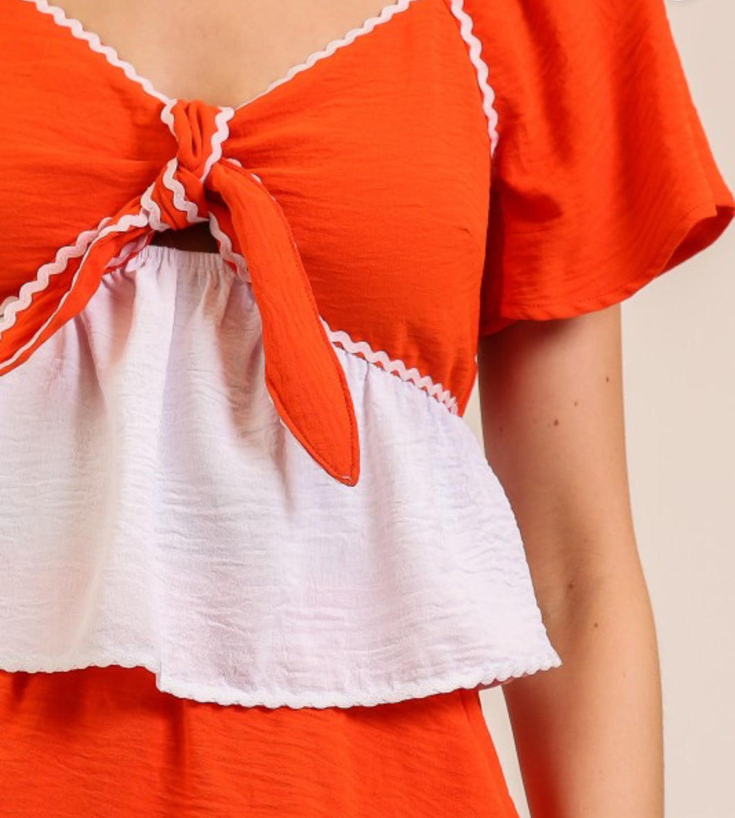 Color block Tiered Top