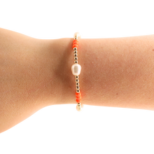 Load image into Gallery viewer, Orange Pearl Poppi Bracelet
