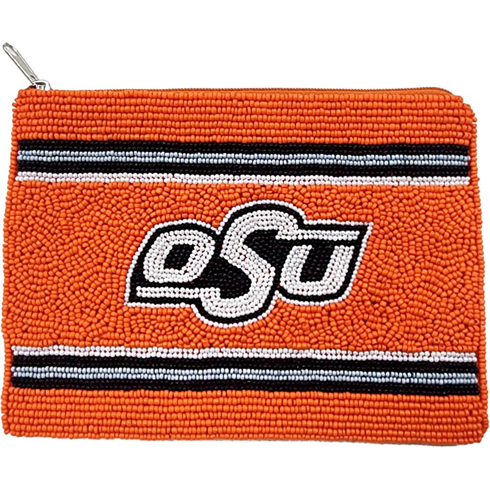 OSU BEADED POUCH