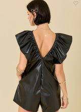 Load image into Gallery viewer, Leather Ruffle Romper
