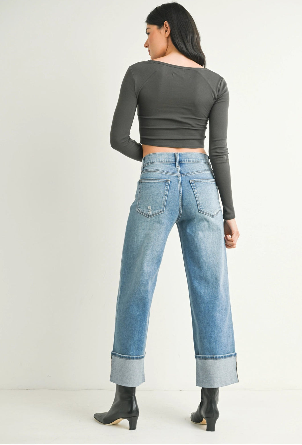 Petite Cuffed Slim Wide