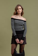 Load image into Gallery viewer, Black Sweater with White Stripes
