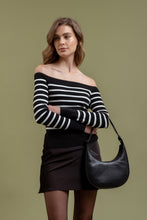 Load image into Gallery viewer, Black Sweater with White Stripes
