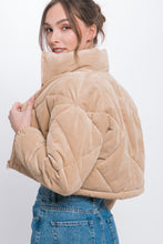 Load image into Gallery viewer, Corduroy Cropped Puffer Jacket
