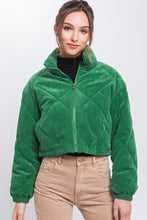Load image into Gallery viewer, Corduroy Cropped Puffer Jacket

