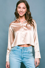 Load image into Gallery viewer, Semi Cropped Satin Top
