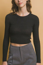 Load image into Gallery viewer, Cropped Ribbed Sweater

