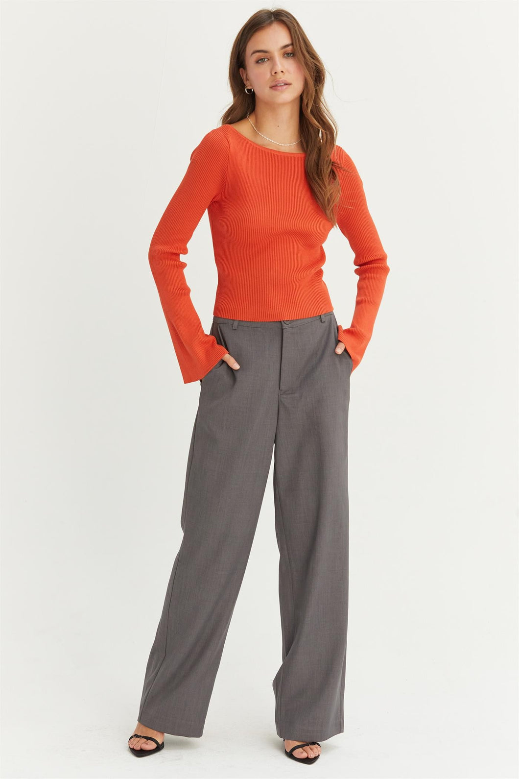 Open Back Ribbed Top