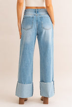 Load image into Gallery viewer, High Waisted Cuff Jeans
