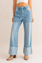 Load image into Gallery viewer, High Waisted Cuff Jeans
