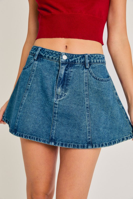 Low Rise Denim Mini