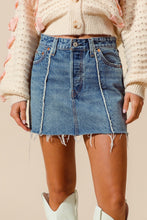Load image into Gallery viewer, Denim Frayed hem Skirt
