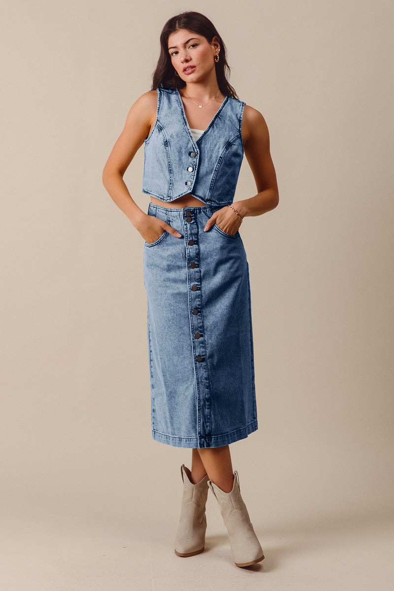 Midi Denim Skirt