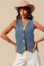 Load image into Gallery viewer, V Neck Denim Vest
