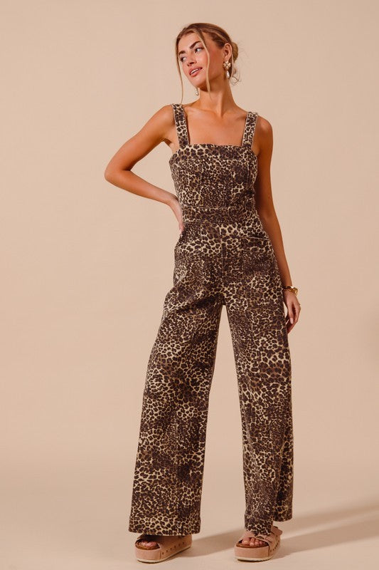 Leopard Wide Leg Jumpsuit