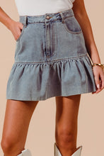 Load image into Gallery viewer, Ruffled Denim Skirt
