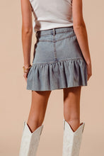 Load image into Gallery viewer, Ruffled Denim Skirt

