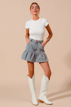 Load image into Gallery viewer, Ruffled Denim Skirt
