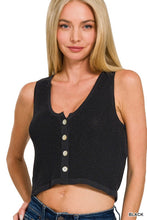 Load image into Gallery viewer, Button-Up Cropped Sweater Vest
