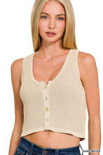 Load image into Gallery viewer, Button-Up Cropped Sweater Vest
