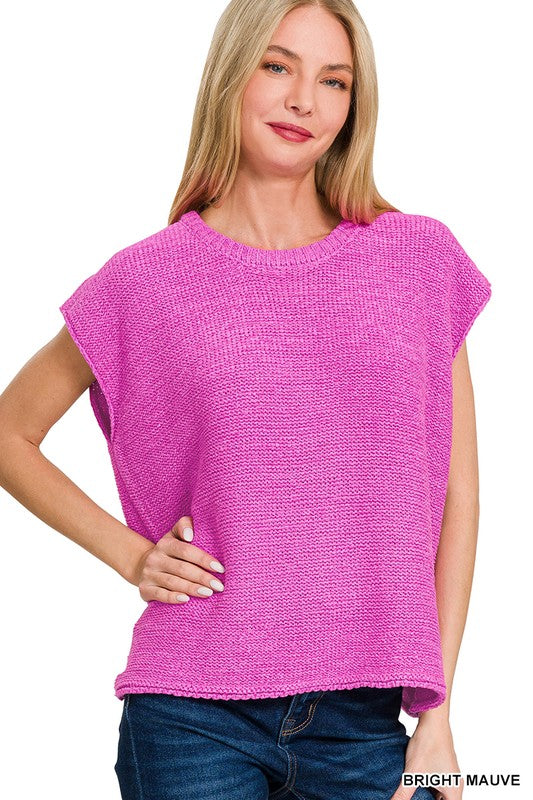 Oversized Crew Neck Sweater Vest