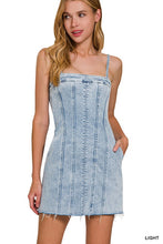 Load image into Gallery viewer, Spaghetti Strap Light-Wash Dress
