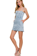Load image into Gallery viewer, Spaghetti Strap Light-Wash Dress
