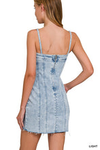 Load image into Gallery viewer, Spaghetti Strap Light-Wash Dress
