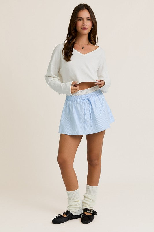 Contrast Mini Skirt