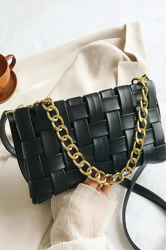 Leather Woven Weaved Bag