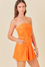 Load image into Gallery viewer, Strapless Pleated Denim Dress
