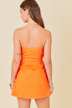 Load image into Gallery viewer, Strapless Pleated Denim Dress
