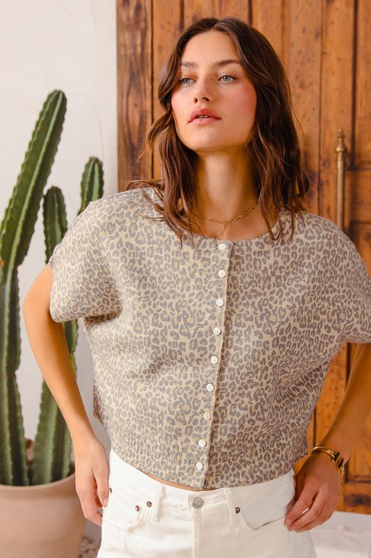 Leopard Sweater Vest