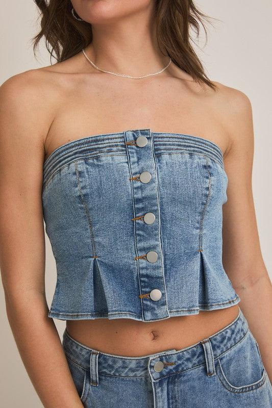 Denim Tube Top