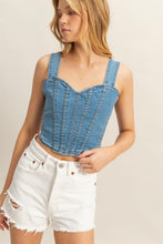 Load image into Gallery viewer, Wide Strap Denim Corset
