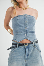 Load image into Gallery viewer, Button Denim Tube
