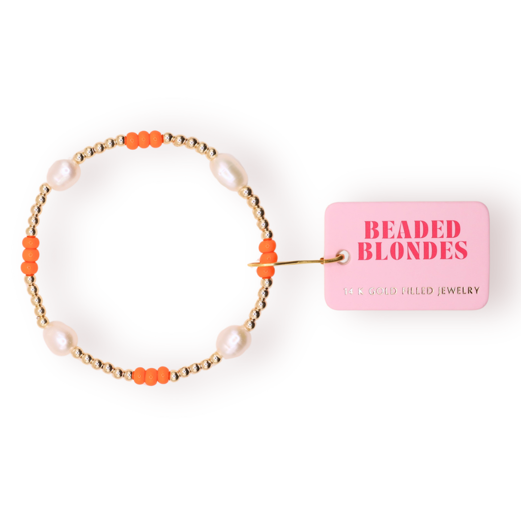 Orange Pearl Poppi Bracelet